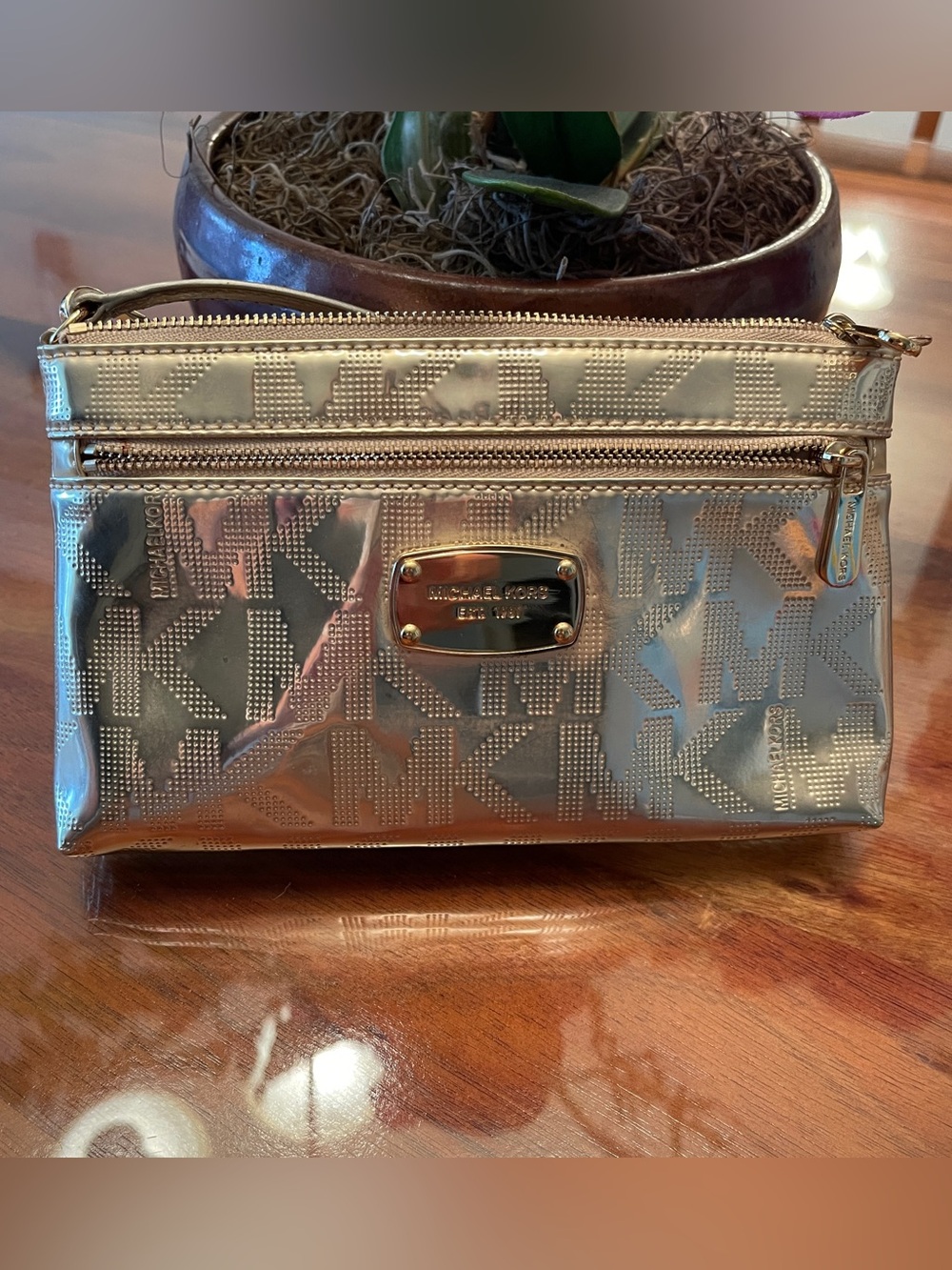 Michael Kors Silver Logo Pouch